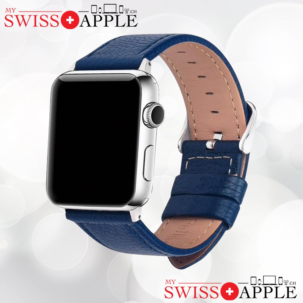 Bracelet en cuir de qualité pour Apple Watch My Swiss Apple