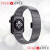 Luxueux bracelet de tres haute qualite avec maillons arrondis tres sobre en acier inoxydable pour votre Apple Watch J