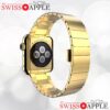 Luxueux bracelet de tres haute qualite avec maillons arrondis tres sobre en acier inoxydable pour votre Apple Watch or G