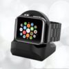 Support et chargeur de haute qualité en soft silicone, design et antidérapant pour votre Apple Watch noir model 1 2 3 4 5 6 Serie SE