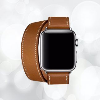 Bracelet en cuir de haute qualité double boucle pour votre Apple Watch model série 1 2 3 4 5 6 SE