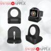 Support et chargeur de haute qualité en soft silicone, design et antidérapant pour votre Apple Watch 4 face noir