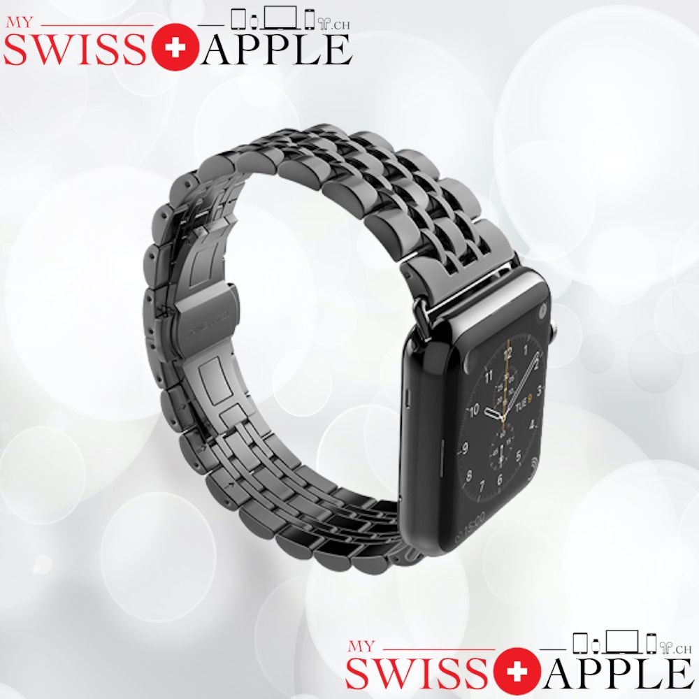 Bracelet Apple Watch Séries 1 à 8 et SE, Maillons en Acier