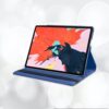 12 Etui de Protection integrale en cuir de qualite flip rotation 360° pour votre iPad presentation bleu dos pliant 