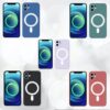 1 Coque de protection en silicone et magnétique pour la technologie MagSafe pour votre Iphone 12 mini pro max vert bleu noir rouge lila