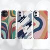 1 coque de protection anti chocs de haute qualite en cuir avec renfort airbags dangle pour votre Iphone xr xs xs max iphone 11 pro max 12 pro mini max armee rayee design pop art