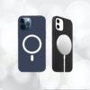 8 Coque de protection en silicone et magnétique pour la technologie MagSafe pour votre Iphone 12 mini pro max vert bleu noir rouge lila