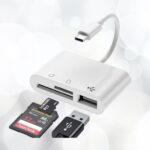 Adaptateur compact 3 en 1 USB C vers USB lecteur de cartes SD TF