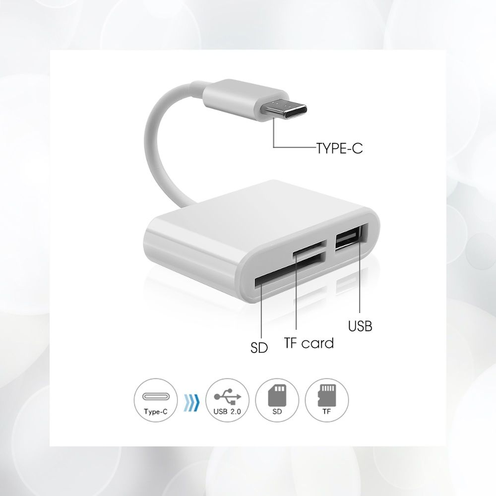 Lecteur de Carte USB C vers SD-TF, Adaptateur USB C pour Carte SD
