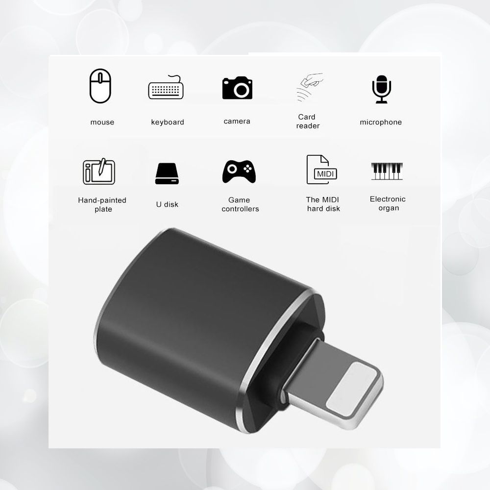 Adaptateur Lightning vers USB pour appareil photo avec port de charge,  câble USB 3.0 certifié Apple