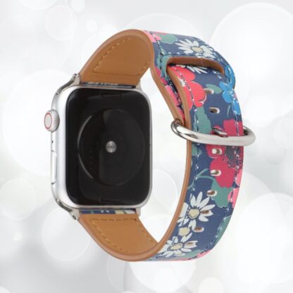 15 Bracelet en cuir de qualite avec motif imprime pour votre apple watch fleur rose marguerite bleu rouge noir blanc jaune