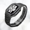 2 Kit complet Bracelet et boitier de luxe de montre integrale en acier inoxydable pour sublimer votre Apple Watch Audemars Piguet Or argent noir or rose