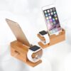 2 Support et station de charge en bois 2 en 1 pour votre Iphone et votre Apple Watch