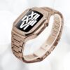 4 Kit complet Bracelet et boitier de luxe de montre integrale en acier inoxydable pour sublimer votre Apple Watch Audemars Piguet Or argent noir or rose