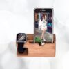 6 Support et station de charge en bois 2 en 1 pour votre Iphone et votre Apple Watch