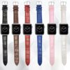 1 Bracelet crocodile en cuir de haute qualite pour votre Apple Watch 1 2 3 4 5 6 7 se series 38mm 40mm 41mm 42mm 44mm 45mm rouge bleu marron noir rose blanc