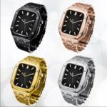 Bracelet et boitier de protection intégrale de luxe en acier inoxydable pour sublimer votre Apple Watch