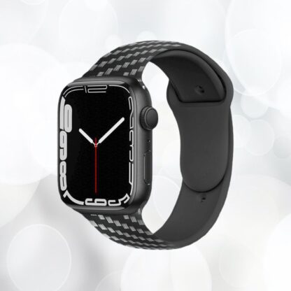 1 Bracelet sport souple avec motif en fibre de carbone noir pour votre Apple Watch 1 2 3 4 5 6 7 se 38mm 40mm 41mm 42mm 44mm 45mm