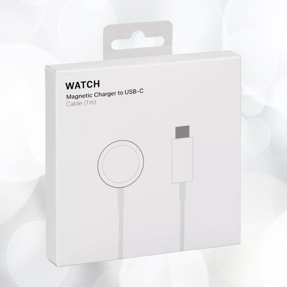 Chargeur Sans Fil Magnétique Apple Watch série 1, 2, 3, 4, 5, 6, SE, 7  Puissance 3W, Câble USB-C 1,2m Swissten - Blanc - Français