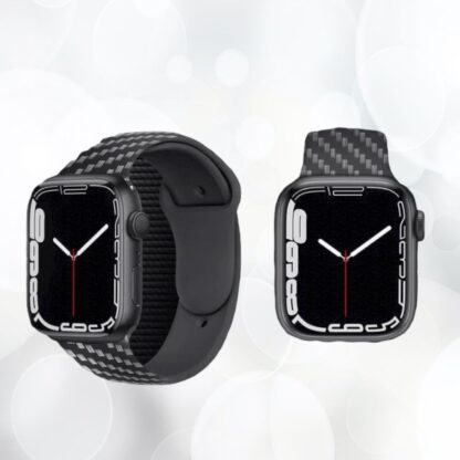 3 Bracelet sport souple avec motif en fibre de carbone noir pour votre Apple Watch