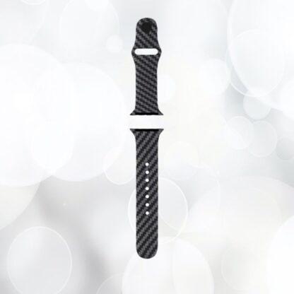 6 Bracelet sport souple avec motif en fibre de carbone noir pour votre Apple Watch