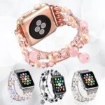 Elégant Bracelet bijoux à maillons perlés pour femme pour votre Apple Watch