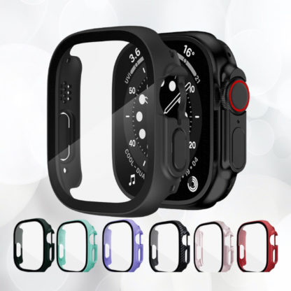 12 Coque verre pour une protection integrale 360° de votre apple watch vert blanc rouge carbon rouge bleu jaune vert apple watch 1 2 3 4 5 6 7 8 SE Ultra argent noir rose